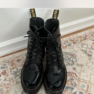 Dr. Martens Shiny Black Lace-Up Platform Boots